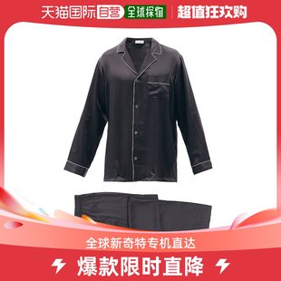 男士 Logo刺绣滚边真丝睡衣套装 香港直邮潮奢 Zimmerli