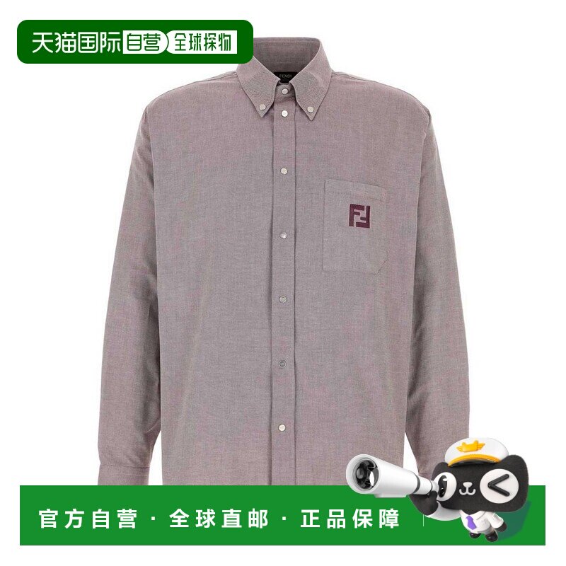 香港直邮FENDI 男士衬衫 FS1296AVZDF0HM6 CO 白色 长袖衬衫男装