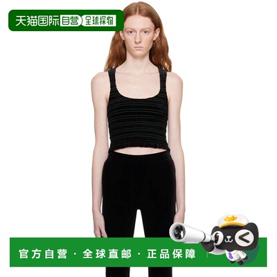 1h可退 香港直邮GANNI 甘尼 女士 黑色拉褶背心 T3345 black黑色