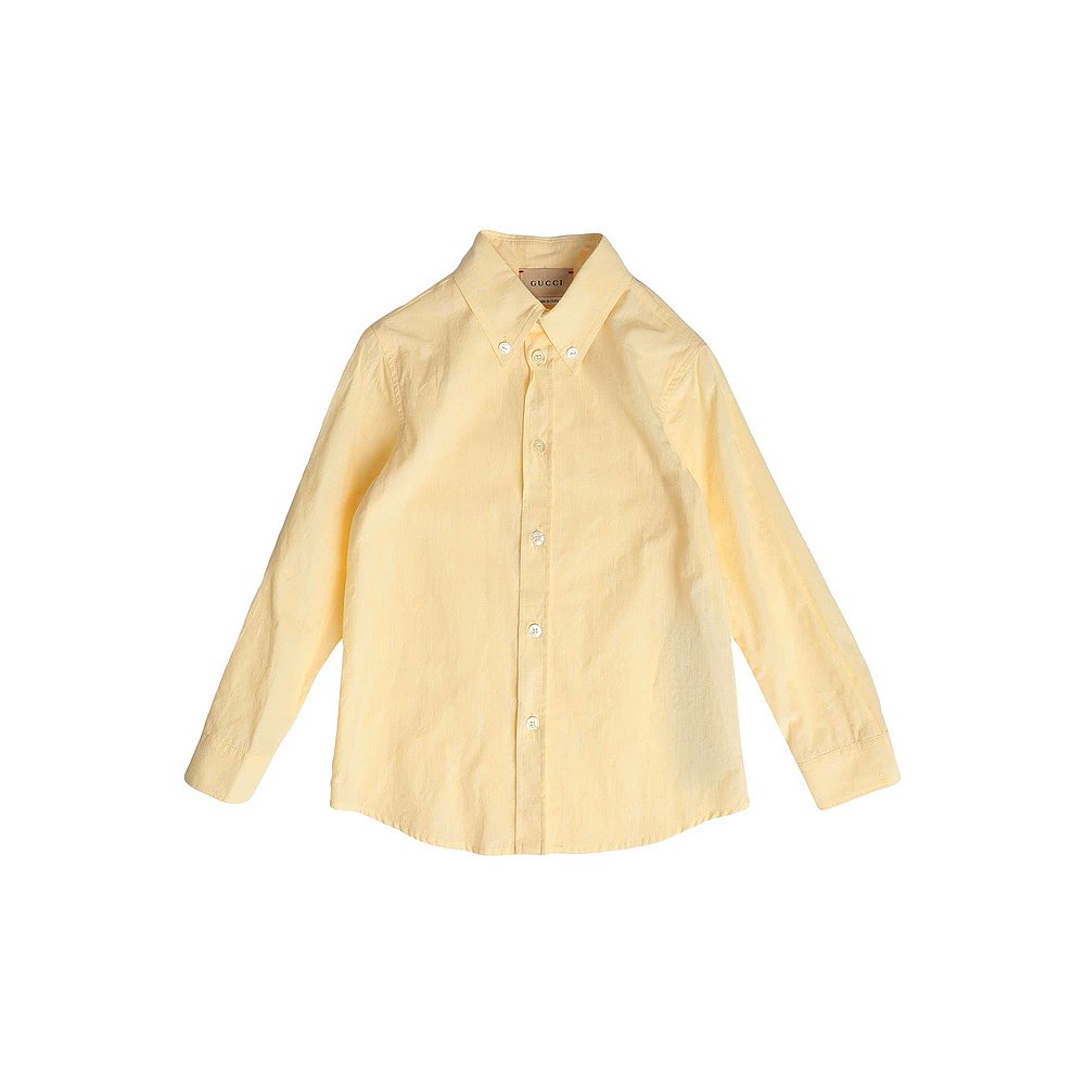 潮奢 Gucci 古驰 男童 纯色衬衫童装 yellow黄色 舒适时尚