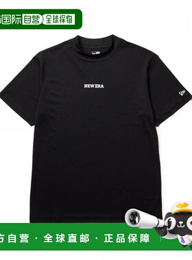 日本直邮NEW ERA 短袖中领珠地网眼 T恤垂直标志黑色高尔夫 14391