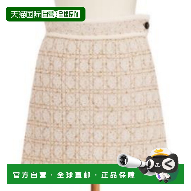 香港直邮Dior 格纹半身裙 514J03A9520