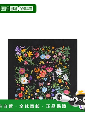 香港直邮GUCCI 女士围巾 8234863G0011060 SS2026 黑色 FOULARD