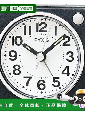 【日本直邮】Seiko Clock 闹钟 PYXIS 皮克西斯 NR449K 黑金属 家