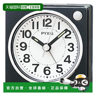 【日本直邮】Seiko Clock 闹钟 PYXIS 皮克西斯 NR449K 黑金属 家