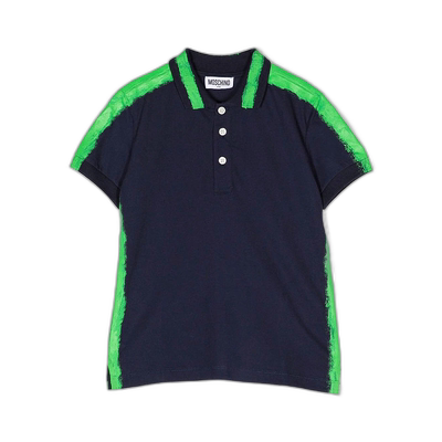 自营Moschino-喷漆背面徽标 SS Polo-HOM03Y-LFA03-40016-蓝色海