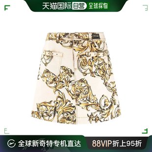 女士米白色弹性牛仔布半身短裙 香港直邮VERSACE JEANS COUTURE