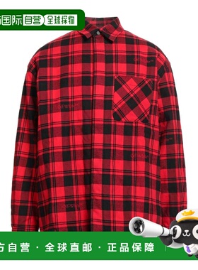 1h可退 香港直邮off-white 男士 格纹衬衫 red红色 舒适时尚
