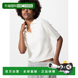 日本直邮UNIQLO优衣库 简约舒适百搭针织短袖Polo衫 女款 乳白色