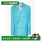 香港直邮Etro 艾特罗 女士 1h可退 双排扣亚麻真丝混纺斜纹布西装