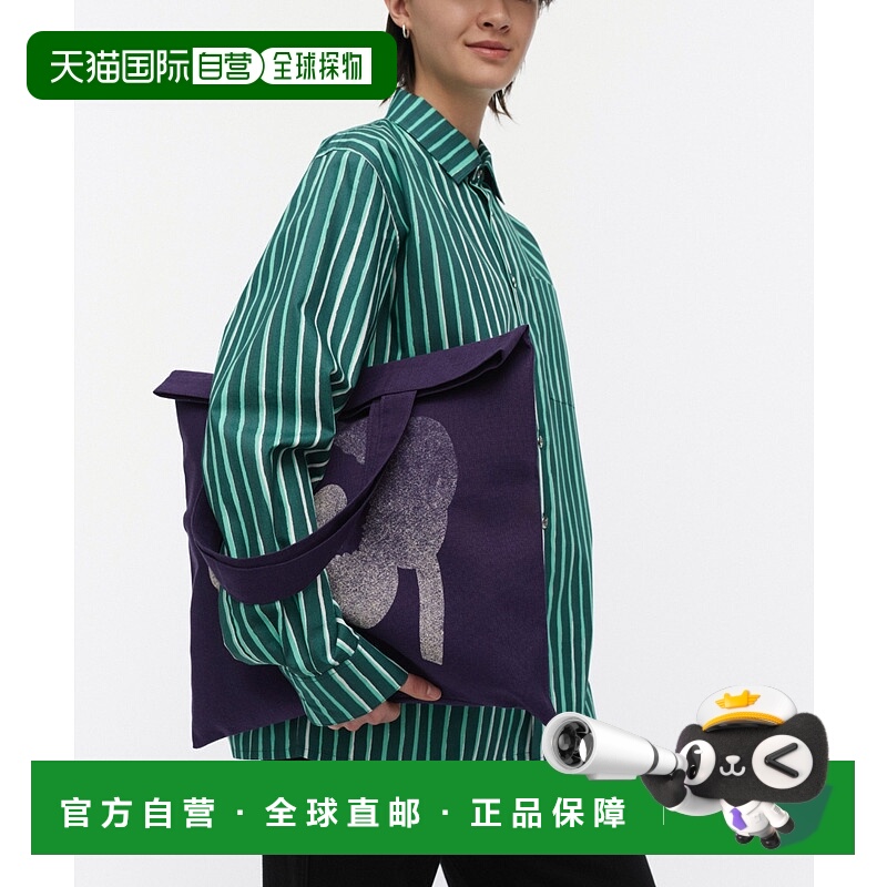 1h可退 日本直邮marimekko 女装 经典Unikko印花 全棉麻托特包 52