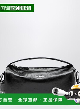 1h可退 香港直邮潮奢 Prada 普拉达 男士 黑色皮革肩包 2VH188DOO