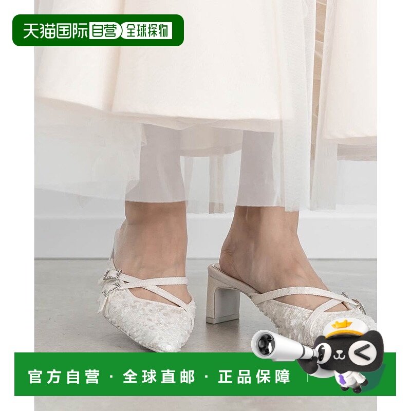 日本直邮RANDA 亮片流苏穆勒高跟鞋 RA041BW015815 黑色