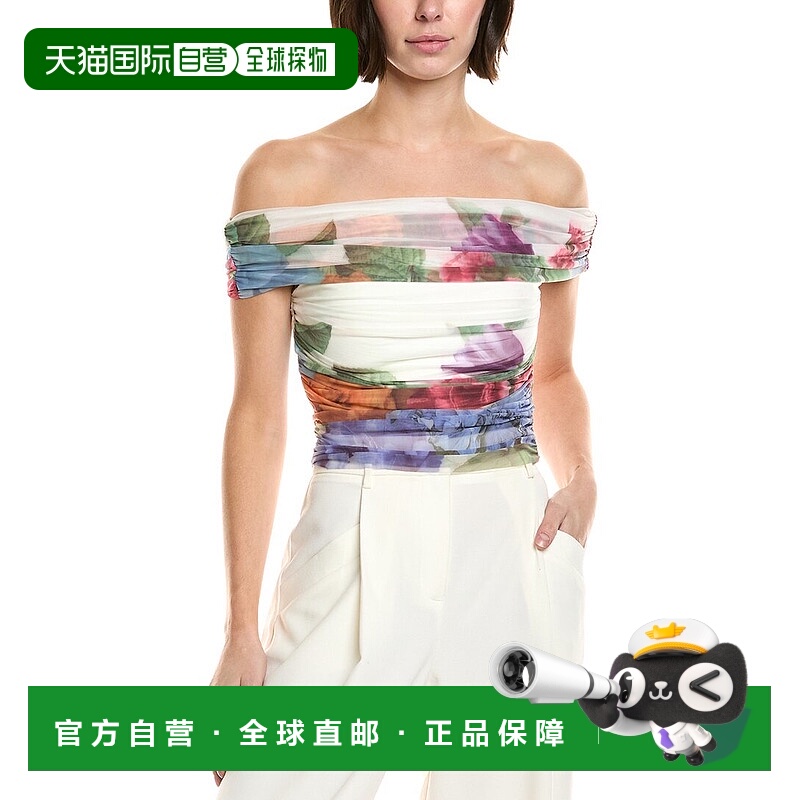 自营alice + olivia Isadola Folded Off The Shoulder Top - whi