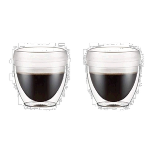 日本直邮Bodum PAVINA户外双层玻璃（塑料）250ml 2件套 透明杯