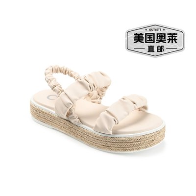 自营Journee Collection 女式 Tru 舒适泡沫 Knowles 凉鞋 - 米白