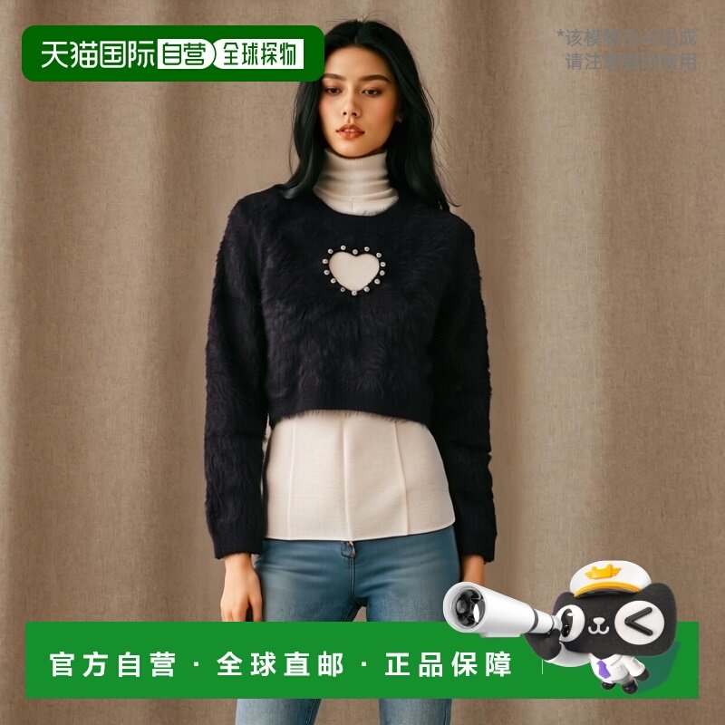 1h可退 日本直邮Diable baiser 女士可选短款长款爱心镂空针织衫/