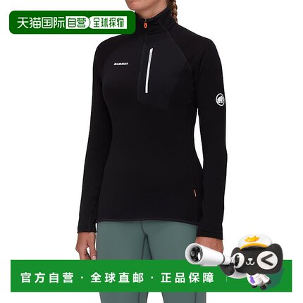 【日本直邮】猛犸象 半拉链中层衣 女款长袖 黑色 1014-05510