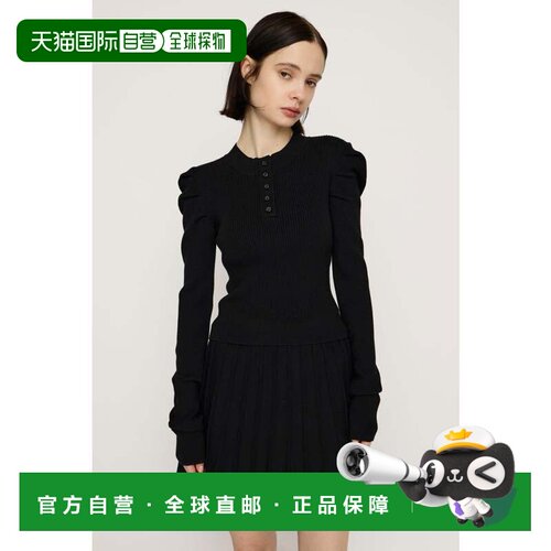 日本直邮TUCK SLEEVE FLARE KNIT 2P BLK 黑色 针织套装