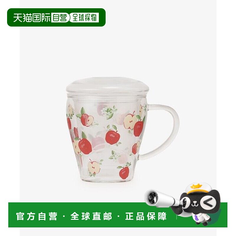 1h可退 日本直邮Afternoon Tea 苹果耐热玻璃马克杯微波炉杯子