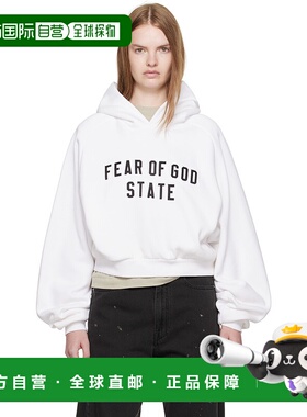 1h可退 香港直邮潮奢 Essentials 女士 白色 Fleece Raglan 连帽