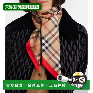 格纹真丝围巾 1h可退 女士 巴宝莉 beige米色 香港直邮Burberry