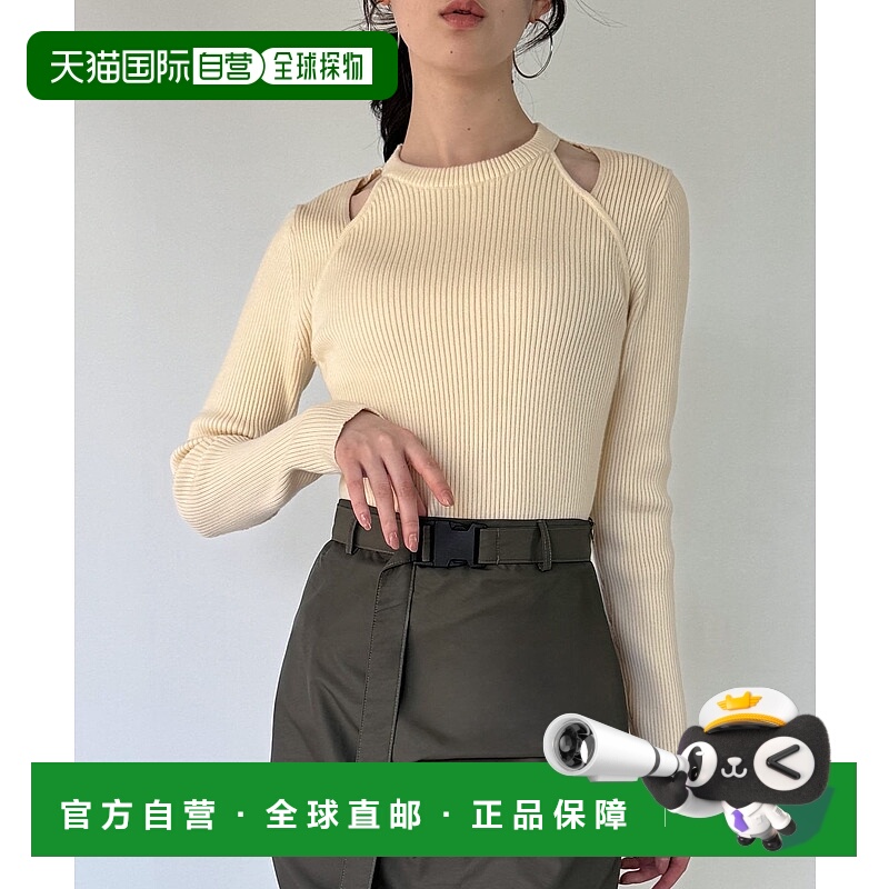 日本直邮JUNOAH Cut Out Rib Knit Tops