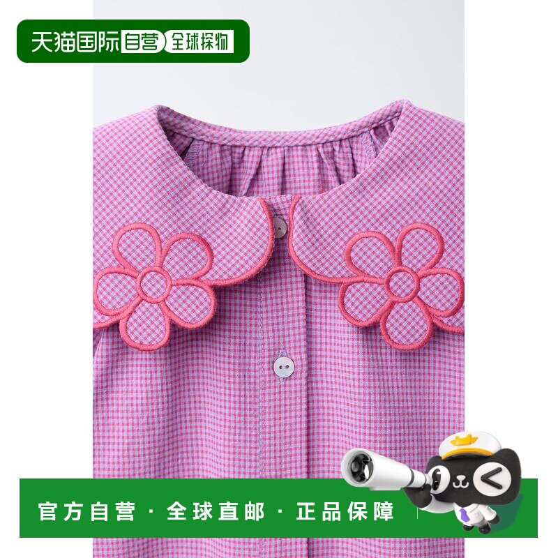 日本直邮Zara格子花纹花朵印花连衣裙