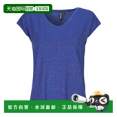 女士 T恤 PCBILLO LUREX 欧洲直邮Pieces 短袖 TEE STRIPES 蓝色