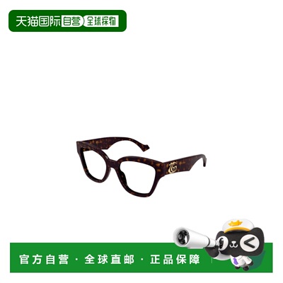 1h可退 香港直邮GUCCI 女士眼镜 GG1424O006 SS2025 黑色 几何框