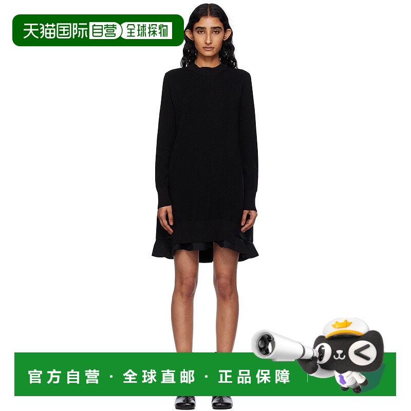 香港直邮潮奢 Sacai 女士 黑色 Suiting Mix Knit 连衣裙 2507952