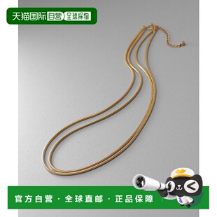 1h可退 日本直邮COCOSHNIK 女士双层蛇形链条项链 GP银金叠加 767