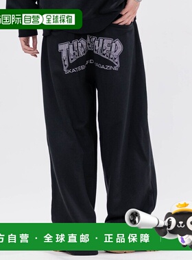 日本直邮THRASHER男女同款茧型廓形抽绳卫裤 绣片logo设计 TH26SP