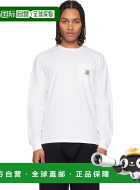 1h可退 香港直邮潮奢 CARHARTT WIP 男士 白色贴袋长袖 T 恤 I030