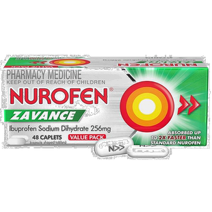 澳大利亚直邮澳洲NUROFEN布洛芬双倍快速退炎止痛退烧片 256mg含