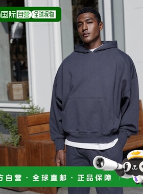 香港直邮ASOS 男士 premium 400gsm 设计重身级宽松款连帽衫(灰色