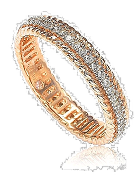 自营 Suzy Levian 玫瑰纯银立方氧化锆法国花丝永恒戒指 白色 美