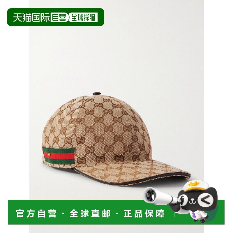 香港直邮Gucci 古驰 男士 饰织带GG帆布棒球帽 200035KQWBG