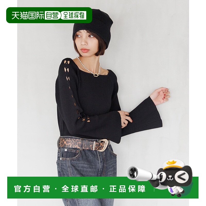 1h可退 日本直邮PAGEBOY 女装 方领交叉袖设计感上衣 595759