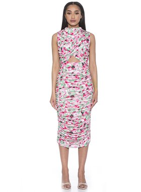 alexia admor【美国奥莱】直发 Khloe 连衣裙 - 绿色抽象