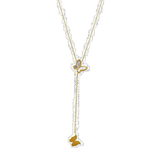 自营 Adornia 蝴蝶套索项链白色珍珠母 - 白色 美国奥莱直发吊坠