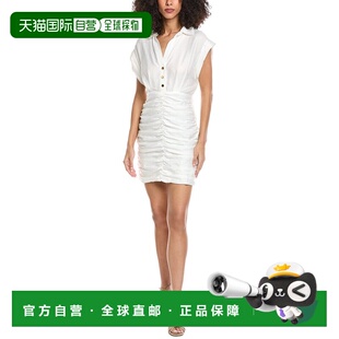 自营Sandro Woven Linen-Blend Dress - white 美国奥莱直发