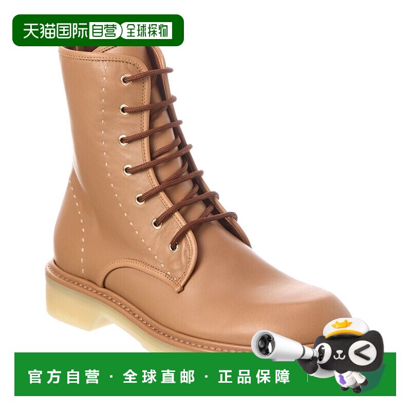 自营Max Mara皮革短靴-棕色 美国奥莱直发图片