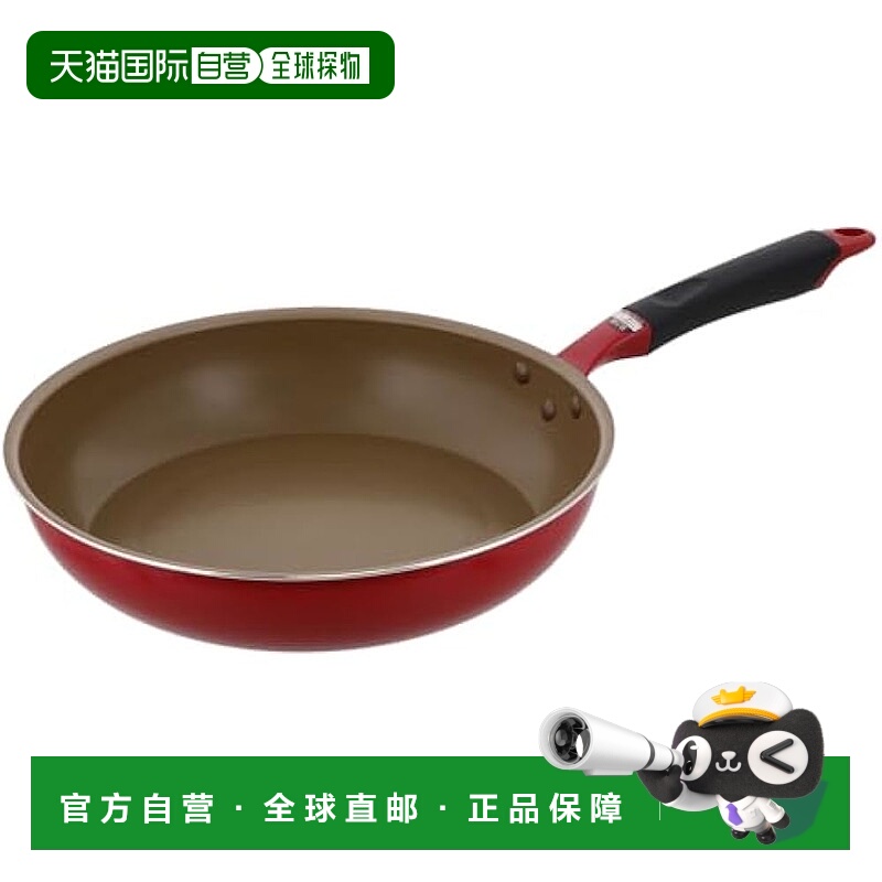 【日本直邮】Bestco 30 厘米煎锅 电磁炉/燃气 哑光红色 ND-2774