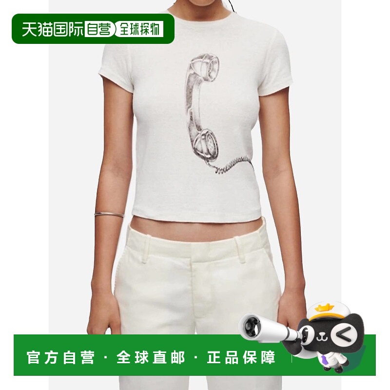 自营redone90S Baby Call Me Tee In White - white 美国奥莱直发