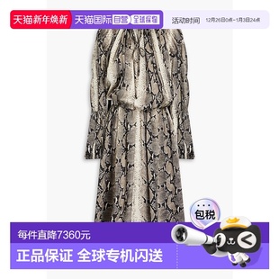 Cole 女士 cupro satin 1h可退 蛇纹中长连衣裙 香港直邮KHAITE