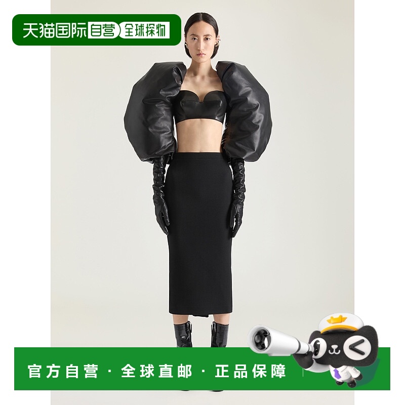 欧洲直邮GIVENCHY (2025) 缝线细节羊毛中长裙