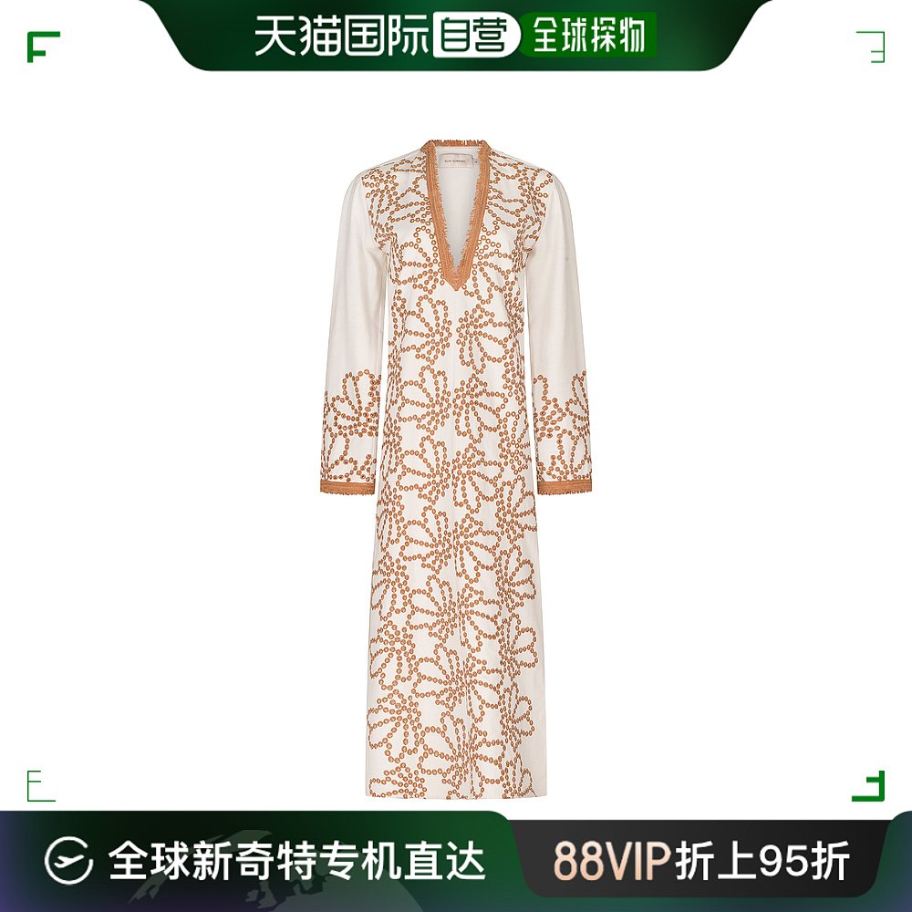 香港直邮潮奢 Silvia Tcherassi 女士 Bernice 刺绣棉混纺长衫式