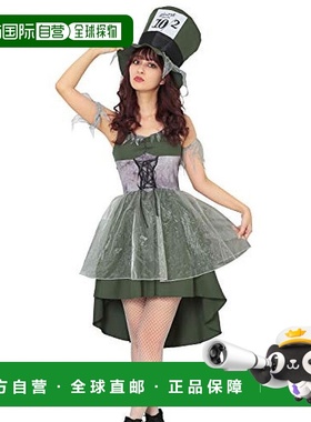 日本直邮Clearstone城市派对Cosplay服装哥特风连衣裙帽子墨绿色