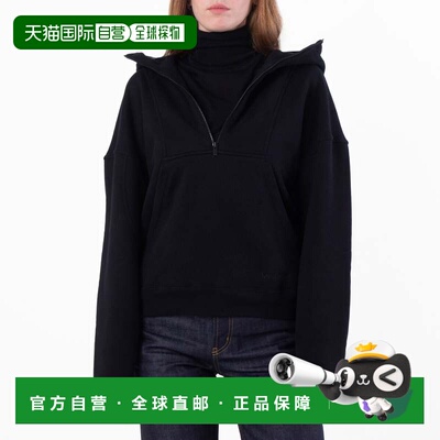 自营Saint Laurent Womens Black Camionneur Trucker Fleece Hoo
